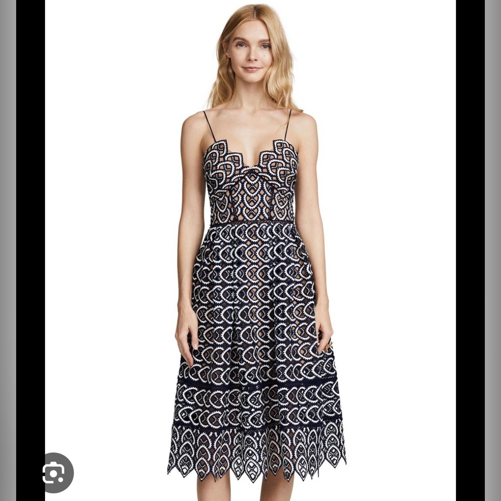Self Portrait NWT Sweetheart Blue Azalea Dress